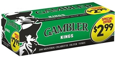 GAMBLER TUBES KING SIZE MENTHOL PRE-PRICED 200ct- SLEEVE (5pcs)