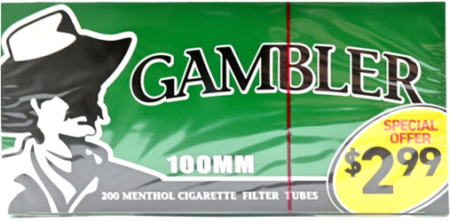 GAMBLER TUBES 100s MENTHOL PRE-PRICED 200ct- SLEEVE (5pcs)