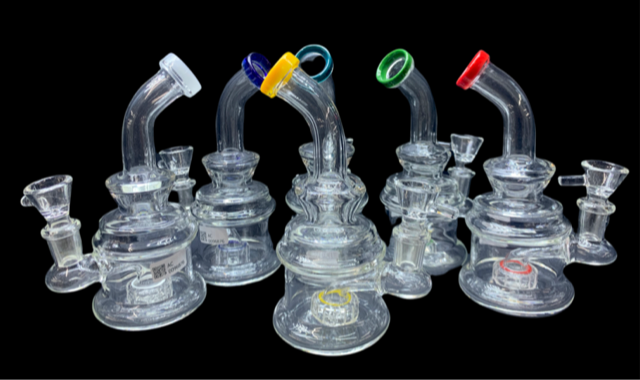 CHUBBY BASE BENT NECK 6.5&quot; WATER PIPE (1pc)