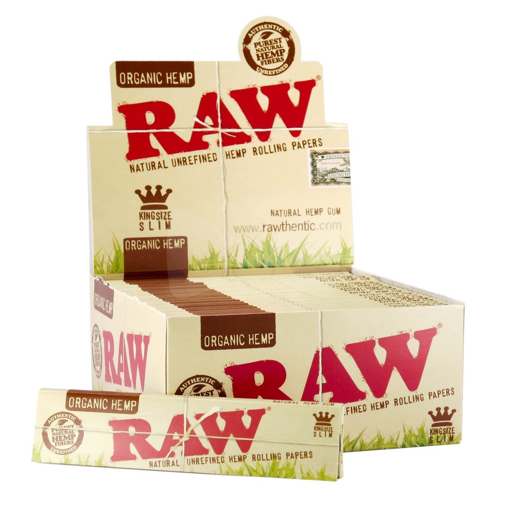 Raw Organic Hemp King Size Slim Papers 32pk (50pcs)