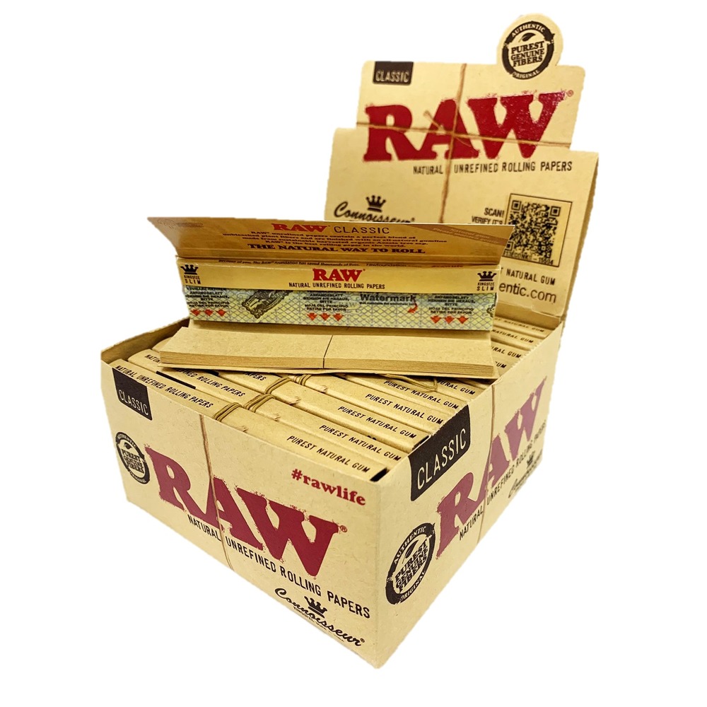 Raw Classic Connoisseur King Size Slim + Tips 32pk (24pcs)