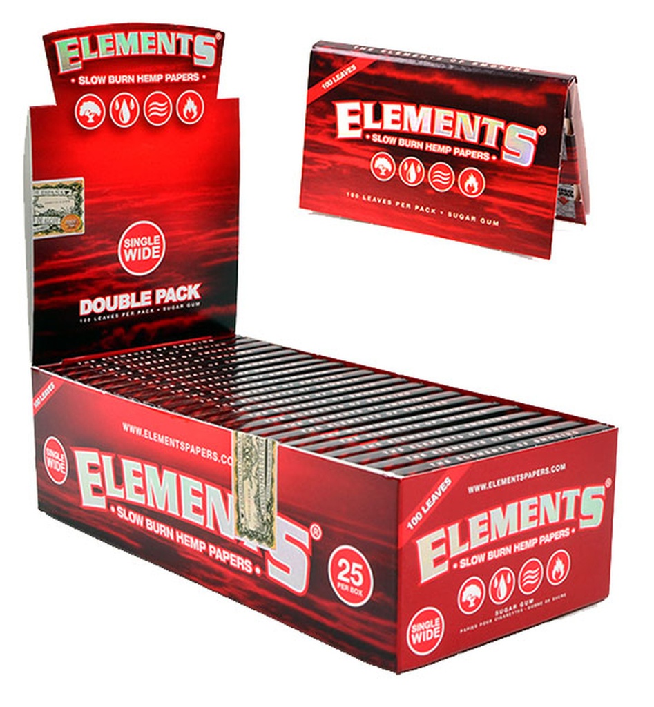 Elements Hemp Single Wide Double Pack (25pcs)