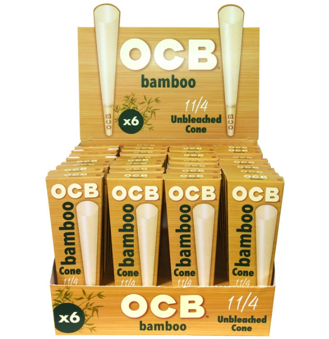 OCB BAMBOO CONES 1 1/4 6pk (32pcs)