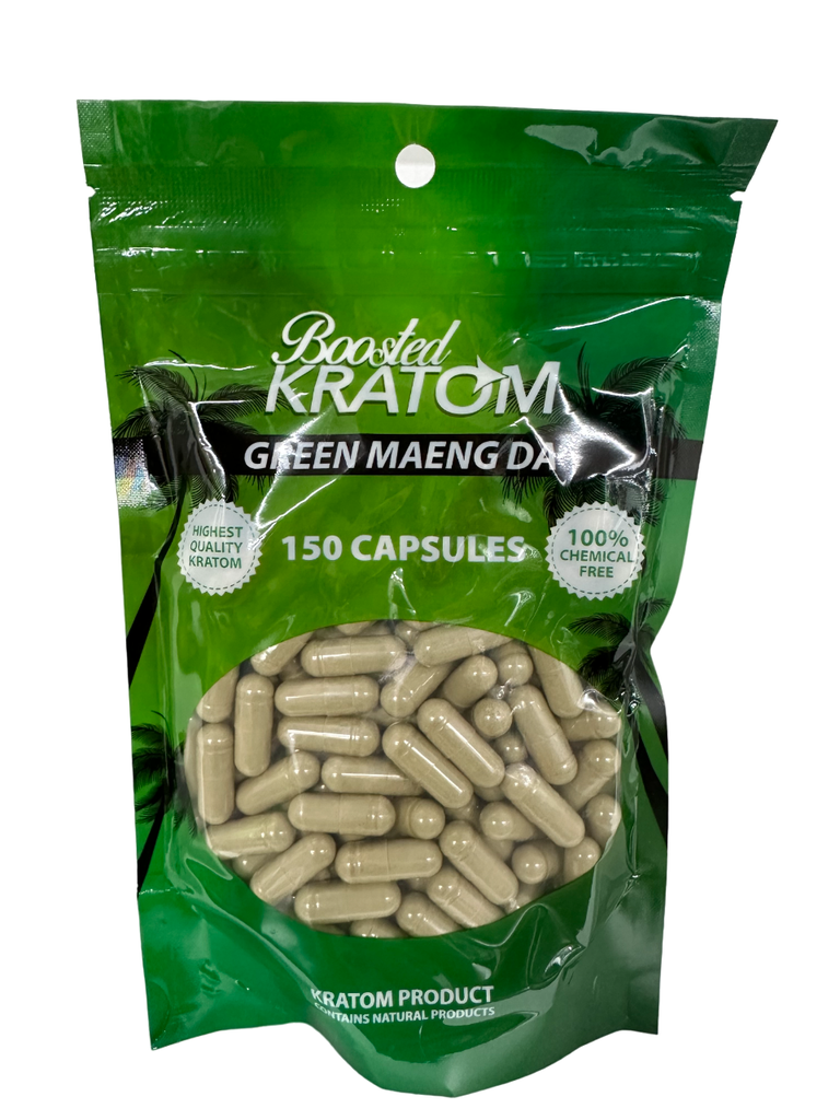 Boosted Kratom 150ct Capsules (1pc)(MSRP $27.99) (Green Maeng Da)