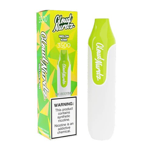 CLOUD NURDZ 3500 PUFF RECHARGEABLE DISPOSABLE (10pcs) (MELON KIWI)