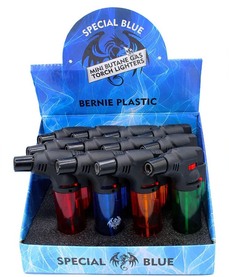 SPECIAL BLUE BERNIE PLASTIC MINI TORCH DISPLAY (12pcs)