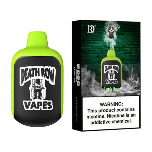 DEATH ROW VAPES 5000 PUFF RECHARGEABLE DISPOSABLE (5pcs) (Lush Ice)