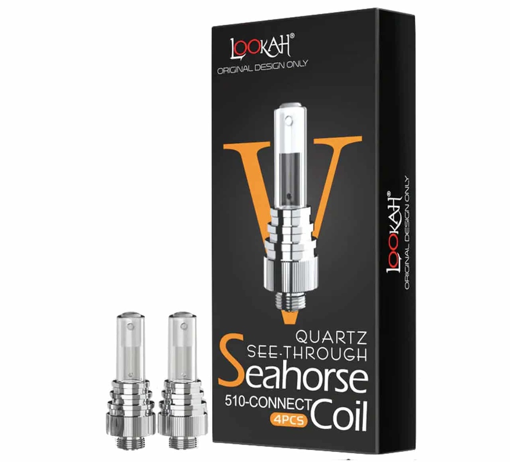 LOOKAH SEAHORSE V COIL QUARTZ SEE-THROUGH (4pcs)