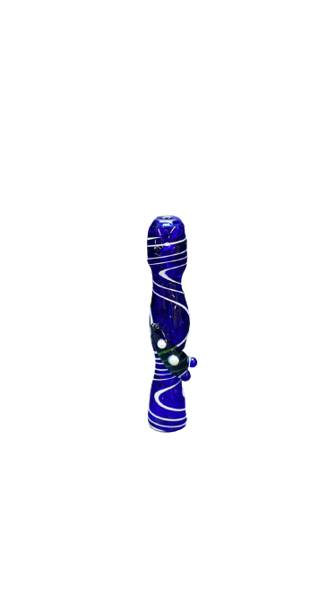 MEDIUM GLASS CHILLUM- MIXED DESIGNS (4pcs)