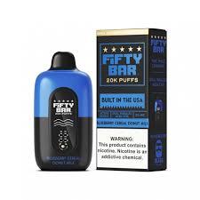 FIFTY BARS-USA 20K PUFFS DISPOSABLE (5pcs) (Blue Razz Ice)
