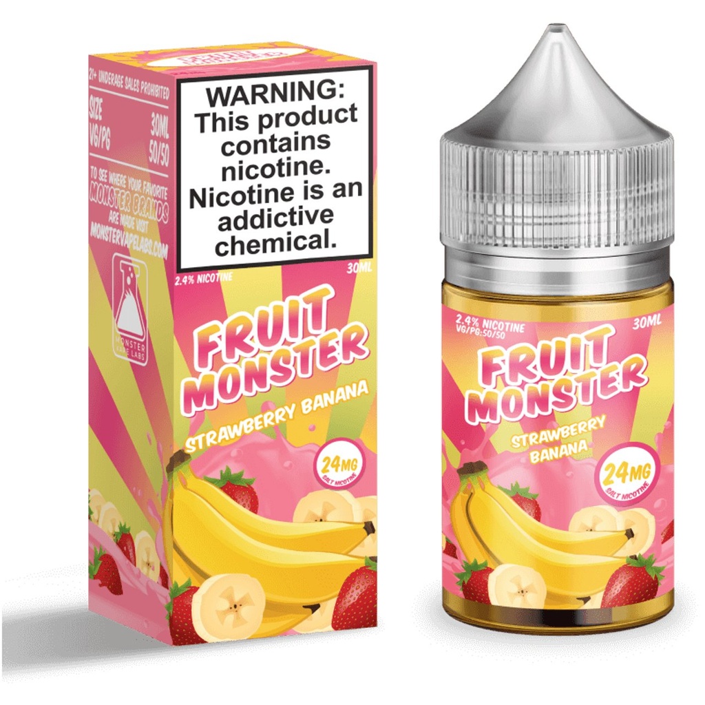 FRUIT MONSTER TOBACCO-FREE NICOTINE SALTS E-LIQUID 30mL (1pc) (STRAWBERRY BANANA, 24MG)