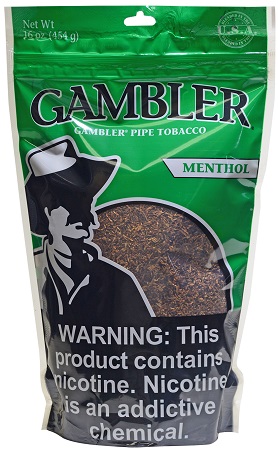 GAMBLER PIPE TOBACCO 16oz BAG (1pc) (MENTHOL (GREEN))