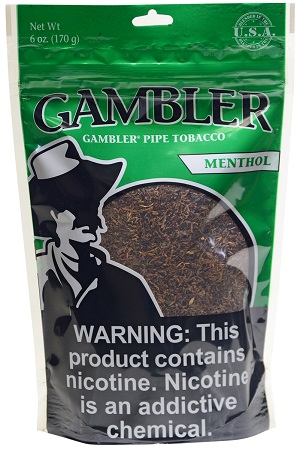 GAMBLER PIPE TOBACCO 6oz BAG (1pc) (MENTHOL (GREEN))