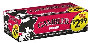 GAMBLER TUBES 100s PRE-PRICED 200ct- SLEEVE (5pcs) (RED/ FULL FLAVOR)
