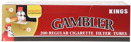 GAMBLER TUBES KING SIZE 200ct- SLEEVE (5pcs) (RED/ FULL FLAVOR)