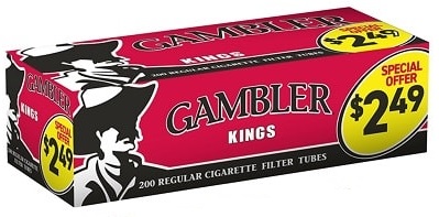 GAMBLER TUBES KING SIZE PRE-PRICED 200ct- SLEEVE (5pcs) (RED/ FULL FLAVOR)