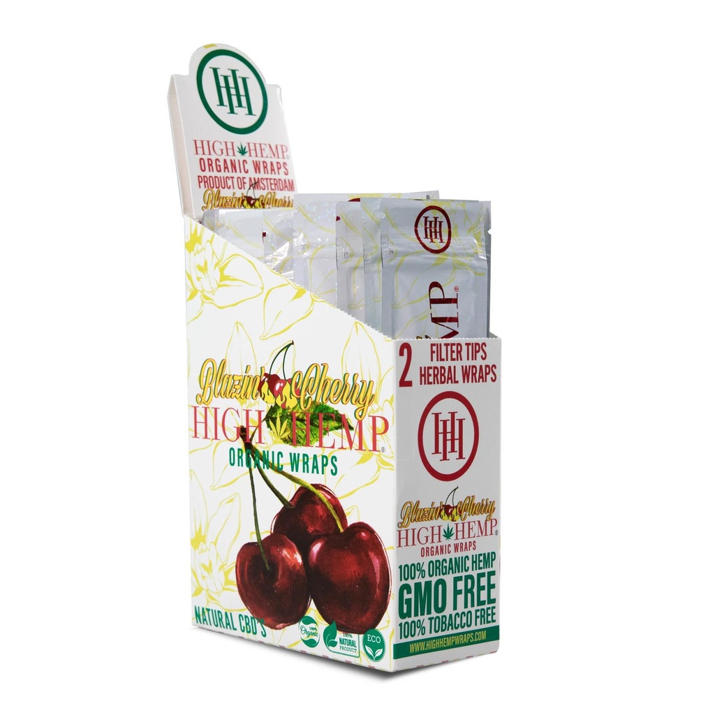 HIGH HEMP 2pk WRAPS (25pcs) (Blazin' Cherry)