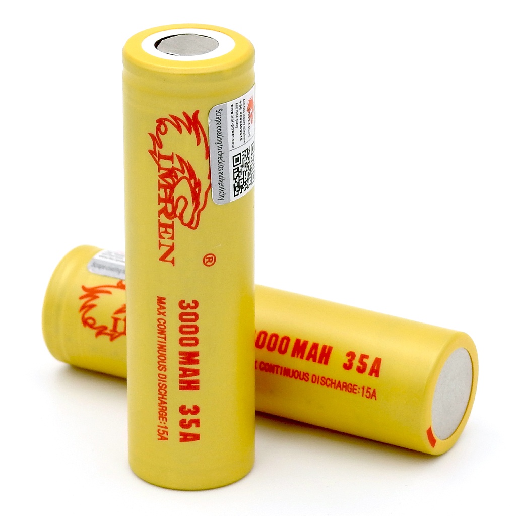 IMREN 18650 BATTERIES (2pcs) (3000MAH MAX35A)