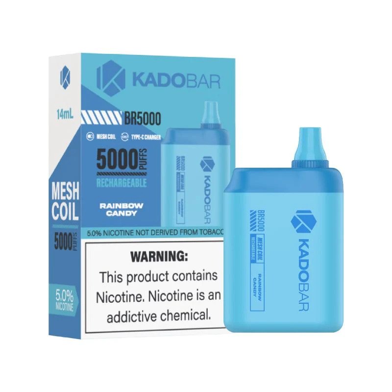 KADO BAR 5000 PUFF RECHARGEABLE DISPOSABLE (5pcs) (Rainbow Candy)