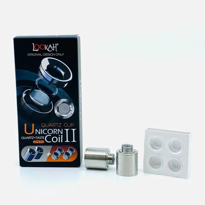 LOOKAH UNICORN II COIL QUARTZ CUP (2 ATOMIZERS + 4 CUPS)