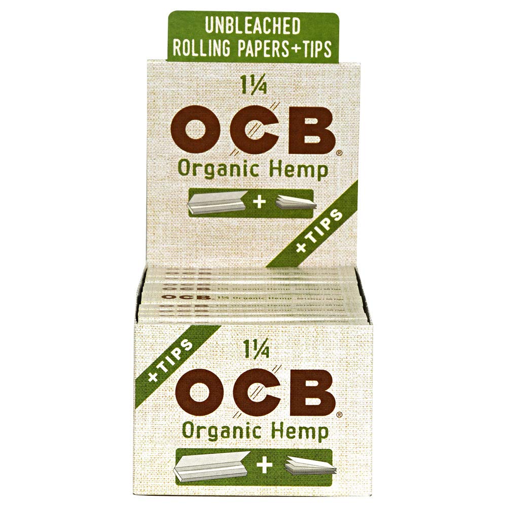 OCB ORGANIC HEMP 1 1/4 PAPERS + TIPS 50pk (24pcs)