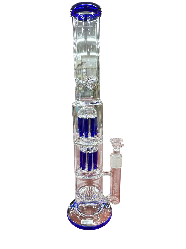 17" DOUBLE TREE PERC WATER PIPE (1pc) (Orange)