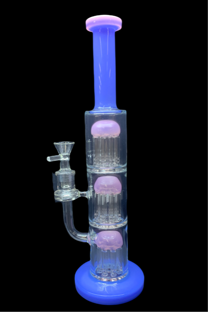 3 LAYER TREE PERC 14" WATER PIPE (1pc) (Purple)