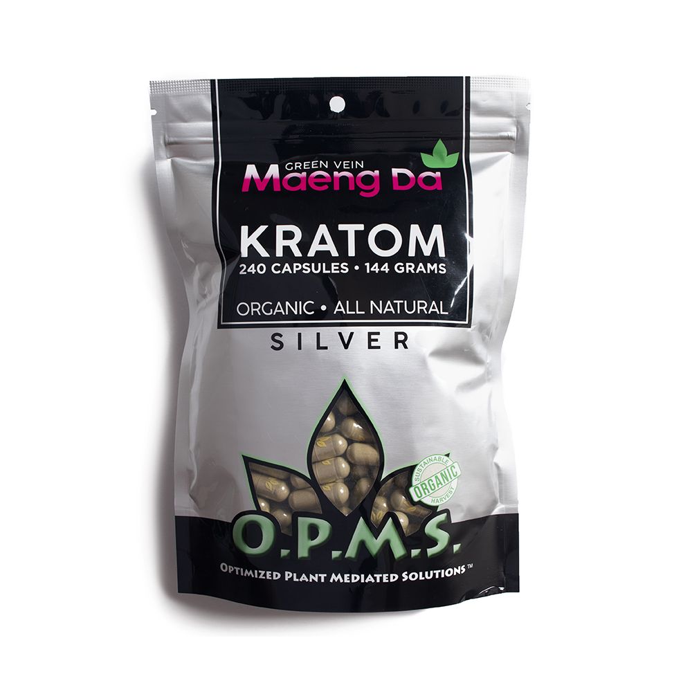 O.P.M.S. SILVER 240ct CAPS/ 144g (1pc) (msrp. $49.99) (Green Vein Maeng Da)