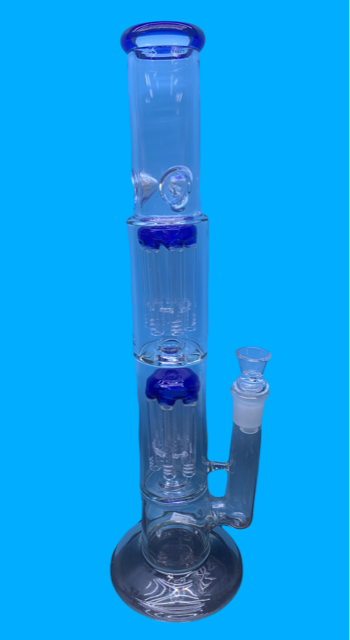 Double Tree Percolator 14&quot; Straight Water Pipe (1pc)