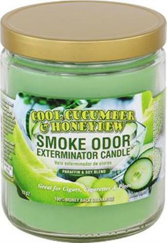 SMOKE ODOR CANDLE 13oz JAR (1pc) (Cool Cucumber & Honeydew)