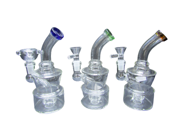 6.5&quot; SINGLE PERC WIDE BASE WATER PIPE (1pc)