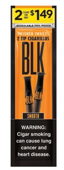 SWISHER BLK 2pk/$1.49 (15pcs-SINGLE BOX) (SMOOTH)