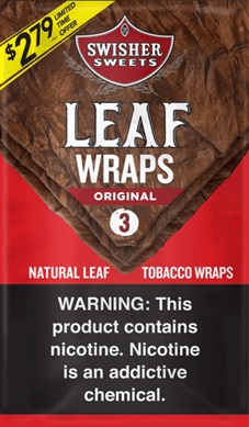 SWISHER LEAF WRAPS 3pk/$2.79 (10pcs) (Original)