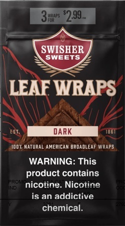SWISHER LEAF WRAPS 3pk/ $2.99 (10pcs) (DARK)