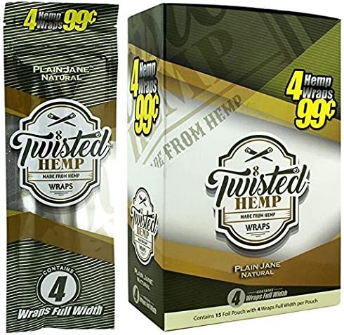 TWISTED HEMP WRAPS 4pk (15pcs) (PLAIN JANE NATURAL)