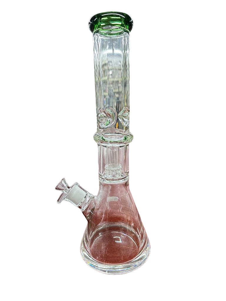 HEAVY BASE 15&quot; DOUBLE PERC BEAKER WATER PIPE (1pc)