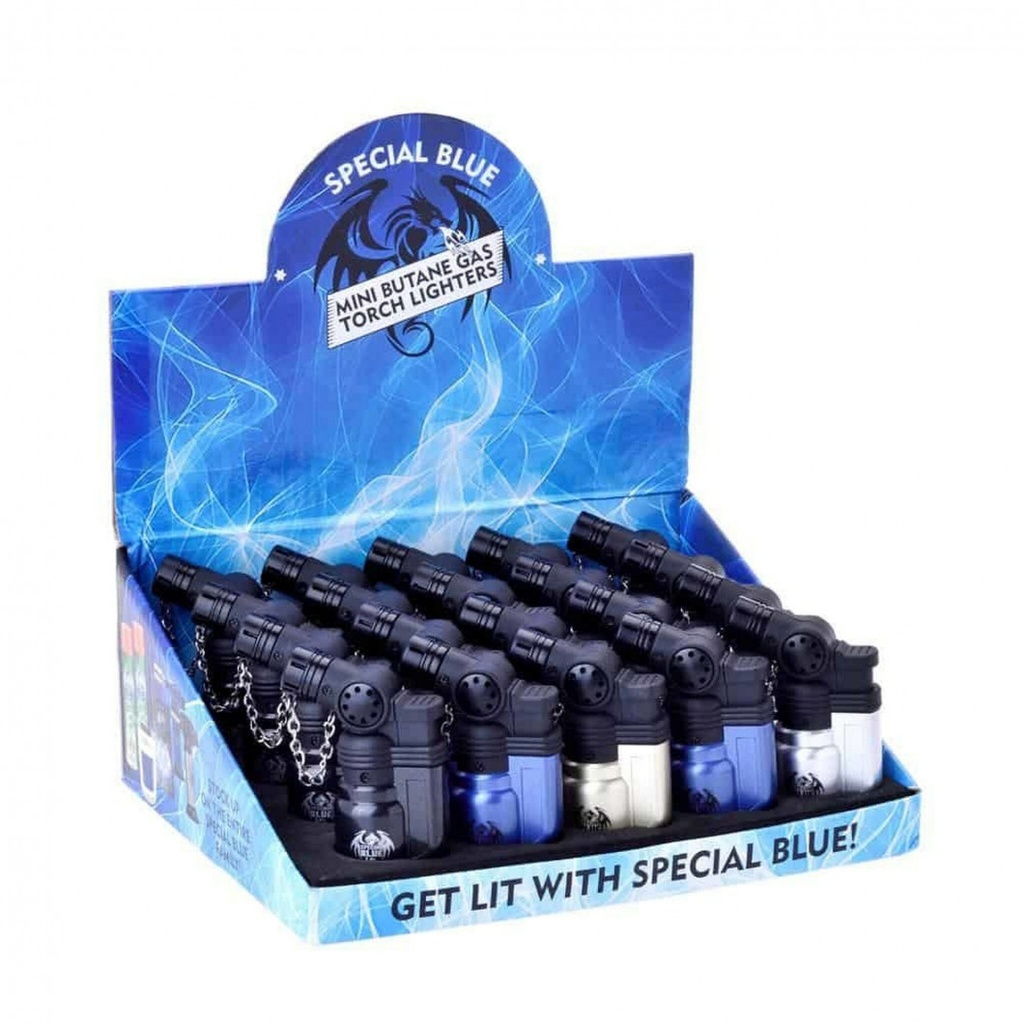 SPECIAL BLUE MINI METAL TORCH DISPLAY (20pcs)