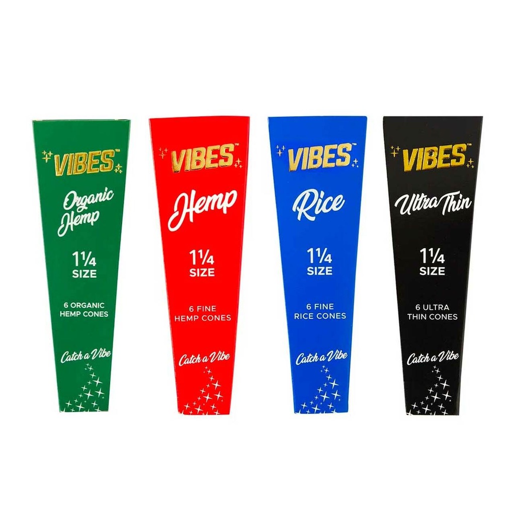VIBES 1 1/4 CONES 6pk (30pcs) (Hemp)