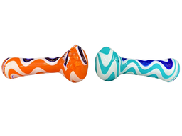 4&quot; MIXED COLOR DICRO ZIG ZAG GLASS HAND PIPE (1pc)