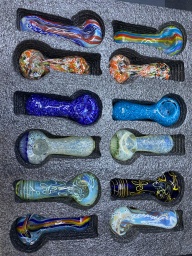 3&quot; GLASS SPOON MIXED COLOR FOAM TRAY  (12pcs)