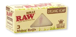 RAW ORGANIC HEMP ROLLS- KING SIZE WIDE, 3 METER (12pcs)