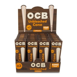 OCB VIRGIN UNBLEACHED CONES KING SIZE 3pk (32pcs)