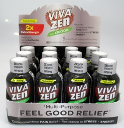 VIVA ZEN 2X EXTRA STRENGTH KRATOM/ HERBAL SHOT 1.9oz. (12pcs) (MSRP: $8.99)