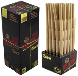 RAW CLASSIC BLACK CONES KING SIZE 75pk (1pc)