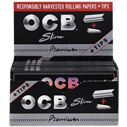 OCB PREMIUM KING SLIM PAPERS + TIPS 32pk (24pcs)