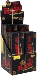 RAW CLASSIC BLACK CONES 1 1/4 20pk (12pcs)