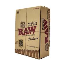 RAW CONE TIPS ( PRE ROLLED ) PERFECTO 20CT/BOX