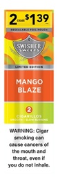 SWISHER RILLOS 2pk/$1.39 MANGO BLAZE (30pcs)