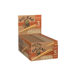 ZIG ZAG UNBLEACHED CONES KING SIZE 3pk (24pcs)