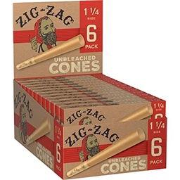 ZIG ZAG UNBLEACHED CONES 1 1/4 6pk (24pcs)